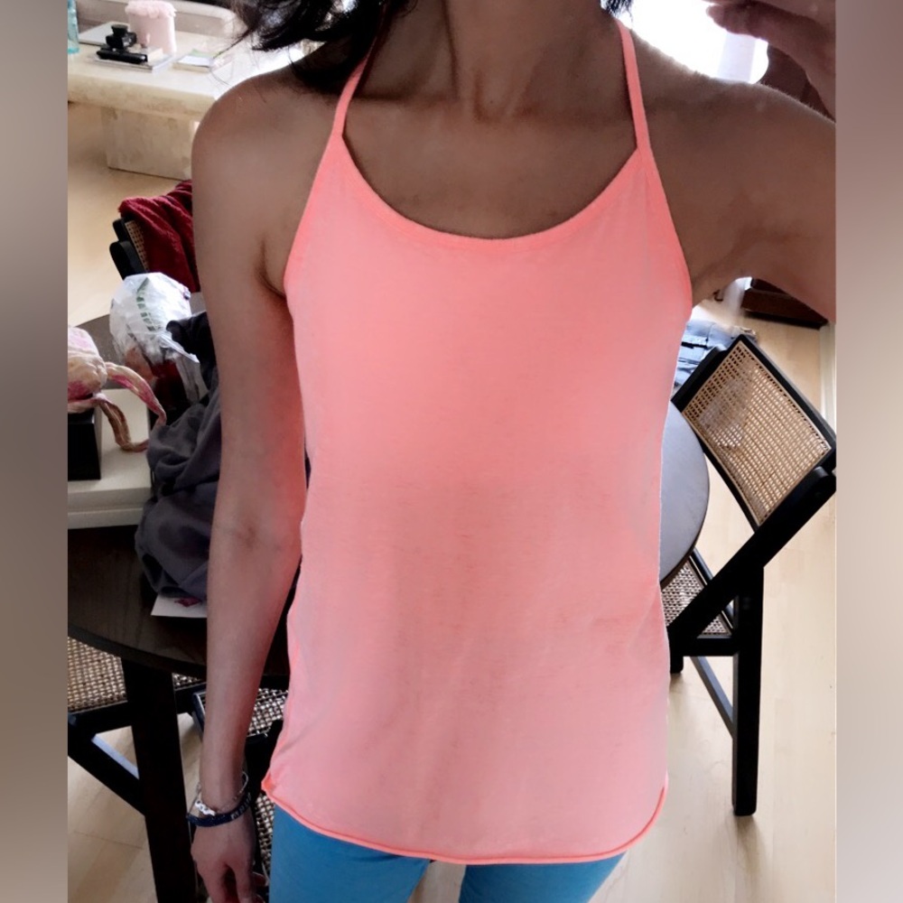 Neon Orange Halter Back T Strap Spots Bra Inserts Top